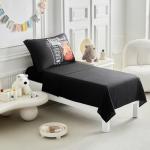 4 Pieces Basketball Toddler Bedding Set for Boys Girls Black Bed Set with Fire Cute Toddler Bed in a Bag - 1 Comforter + 1 Fitted Sheet +1 Flat Sheet +1 Pillowcase