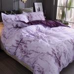Feelyou King Bedding Duvet Cover Set Grape Reversible Marble Luxury Microfiber Lightweight Down Comforter Quilt Cover with Zipper Closure Best Organic 3PCS