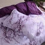 Feelyou King Bedding Duvet Cover Set Grape Reversible Marble Luxury Microfiber Lightweight Down Comforter Quilt Cover with Zipper Closure Best Organic 3PCS