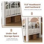 GarveeHome Metal Bunk Bed Twin Over Twin, Heavy Duty Bunkbeds Frame with Arched Guardrail and Safety Ladder, Sturdy Steel Bed for Kids Boys Girls, Space-Saving, No Box Spring Needed, Modern White