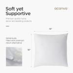 Acanva Down Alternative Throw Pillow Inserts Hypoallergenic Square Soft Form Stuffer Decorative Cushion Sham Filler, 18 x 18, White 2 Count