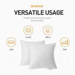 Acanva Down Alternative Throw Pillow Inserts Hypoallergenic Square Soft Form Stuffer Decorative Cushion Sham Filler, 18 x 18, White 2 Count