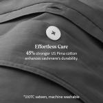 Double Stitch Cashmere Cotton Duvet Cover Set - Mongolian Cashmere and Pima Cotton Blend Bedding, Luxury Warm Duvet Cover King Size, with Button Closure, Ash Black, 106" x 90"