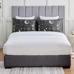 EXQ Home Satin Pillowcase for Hair and Skin Queen - Black Printed Silk Pillow Cases 2 Pack 20x30 inches - Satin Pillow Cases Set of 2 with Envelope Closure, Gifts for Women Men