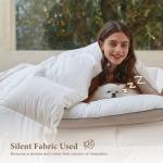 DWR Luxury Oversized Queen Down Feather Fibers Comforter, Soft Cotton Blend Cover, High Fill Power Medium Weight, Fluffy Down Feather Fibers Duvet Insert with Ties (98x98 Inches, White)