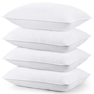 Utopia Bedding Bed Pillows for Sleeping (White), Queen Size Set of 4, Hotel Pillow, Cooling Pillows for Side, Back or Stomach Sleepers
