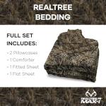 Northwest Realtree Full Size, Bed in a Bag Set, 1 Comforter, 1 Fitted Sheet, 1 Flat Sheet, 2 Pillowcases, All Seasons, Camo Bedding, MAX 7