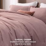 Bedsure Queen Comforter Set - Dusty Rose Soft Bedding for All Seasons, Cationic Dyed Bed Set, 3 Pieces, 1 Queen Size Comforter (90"x90") and 2 Pillow Shams (20"x26"+2")