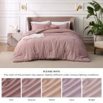 Bedsure Queen Comforter Set - Dusty Rose Soft Bedding for All Seasons, Cationic Dyed Bed Set, 3 Pieces, 1 Queen Size Comforter (90"x90") and 2 Pillow Shams (20"x26"+2")
