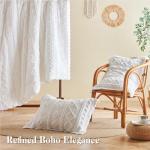MR&HM White Boho Comforter Set, Farmhouse Bedding Set, Queen Bed in a Bag Set 7 Pieces with 1 Comforter, 2 Pillow Shams, 2 Pillowcases, 1 Flat Sheet, 1 Fitted Sheet for All Seasons