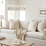 MIULEE Pack of 4 Decorative Textured Boucle Throw Pillow Covers 18x18 Inch Beige Accent Solid Pillow Cases Soft Couch Cushion Covers for Modern Farmhouse Boho Chair Sofa Bed Livingroom Home Decor