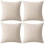 MIULEE Pack of 4 Decorative Textured Boucle Throw Pillow Covers 18x18 Inch Beige Accent Solid Pillow Cases Soft Couch Cushion Covers for Modern Farmhouse Boho Chair Sofa Bed Livingroom Home Decor