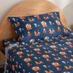 Berkshire Blanket Peanuts® Kids Sheet Set Queen Size - 4 Pieces,Cute Character Snoopy Printed Soft Microfiber Bed Sheets,Halloween Magic Potions Sheet Navy