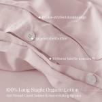 Double Stitch 100% Organic Cotton Duvet Cover - Soft 3 Piece Bedding Set King Size, 300 TC Luxury Hotel Sateen Weave, GOTS Certified Long Staple Cotton, Made in India, Sepia Rose