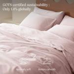 Double Stitch 100% Organic Cotton Duvet Cover - Soft 3 Piece Bedding Set King Size, 300 TC Luxury Hotel Sateen Weave, GOTS Certified Long Staple Cotton, Made in India, Sepia Rose