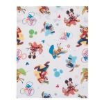 NoJo Disney Mickey Mouse Blue, Red, and Green, Donald Duck, Pluto, and Goofy, Fun Starts Here 4 Piece Toddler Bed Set - Comforter, Fitted Bottom Sheet, Flat Top Sheet, and Reversible Pillowcase