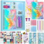 2-Pack DIY Journal Kit for Girls Ages 8-14,DIY Journal Set Stationary Birthday Gifts Ideas for Girls,Art Crafts for Tween Kid Scrapbook & Diary Supplies Set