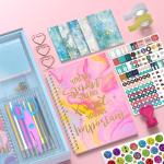 2-Pack DIY Journal Kit for Girls Ages 8-14,DIY Journal Set Stationary Birthday Gifts Ideas for Girls,Art Crafts for Tween Kid Scrapbook & Diary Supplies Set