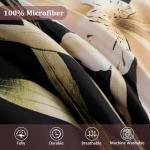 Menghomeus Black Comforter Set Queen 7 Piece Bed in a Bag Floral Bedding Comforter Sets with Sheets Set, Soft Microfiber Bedding Set for All Season