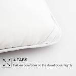 REYOS 90''x90'' Queen Size Cozy Comforter Set with 2 Pillowcases 100% Microfiber 3 Pieces Bedding Set for Bed Simple Plaid Quilted Comforter Sets, White