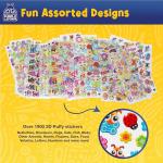 Purple Ladybug 1900+ Puffy Sticker Collection for Kids 4-8 - 80 Unique Reusable Sheets, Creative 3D Designs - Reward Stickers, Arts & Crafts Set, Travel Activities, Road Trip Essentials & Toys