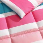 Nautica Kids - Comforter Set, Super Soft Toddler Coastal Bedding Set with Matching Shams & Throw Pillow, Ideal Girl Room Essentials (Cru Stripe Pink, Full/Queen)