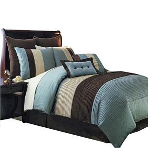 sheetsnthings Hudson Microfiber Full Size 12PC Bed in a Bag (Comforter Set and Sheet Set) Aqua Blue