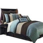 sheetsnthings Hudson Microfiber Full Size 12PC Bed in a Bag (Comforter Set and Sheet Set) Aqua Blue