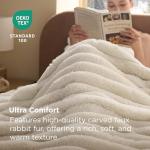 Bedsure Faux Fur Duvet Cover King Size - Beige Fluffy Duvet Cover Set, Soft and Cozy Shaggy Bedding Comforter Cover, Winter Warm Luxury Fuzzy Bed Set 3 Pieces, 1 King Duvet Cover and 2 Pillowcases