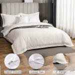 eBeddy Linens Luxury Duvet Cover Super King Size 108x98 Inch 100% Long-Staple Egyptian Cotton Soft and Breathable 1 Pieces Comforter Cover with Zipper Closure & Corner Ties, White Solid