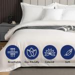 eBeddy Linens Luxury Duvet Cover Super King Size 108x98 Inch 100% Long-Staple Egyptian Cotton Soft and Breathable 1 Pieces Comforter Cover with Zipper Closure & Corner Ties, White Solid
