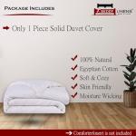 eBeddy Linens Luxury Duvet Cover Super King Size 108x98 Inch 100% Long-Staple Egyptian Cotton Soft and Breathable 1 Pieces Comforter Cover with Zipper Closure & Corner Ties, White Solid