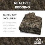 Northwest Realtree Queen Bed in a Bag Set, 1 Comforter, 1 Fitted Sheet, 1 Flat Sheet, 2 Pillowcases, All Seasons, Camo Bedding, MAX 7