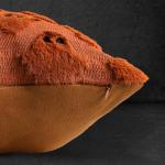 4TH Emotion Halloween Ghost Decorative Pillow Covers 20x20 Set of 2, Rust Red Soft Plush Faux Fur Farmhouse Throw Cushion Cases for Fall Autumn Holiday Home Decorations