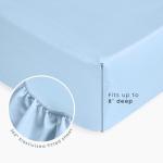 Wake In Cloud - Train Toddler Bedding Set for Boys, Cartoon Trains on Railway, 4 Pieces Soft Crib Bed Set Including Comforter, Sheets and Pillowcase, Light Blue