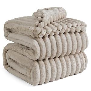 Bedsure GentleSoft King Size Blanket for Bed - Cozy Soft Blankets for Women, Cute Large Fleece Throws for Girls, Linen, 108x90 Inches