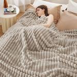 Bedsure GentleSoft King Size Blanket for Bed - Cozy Soft Blankets for Women, Cute Large Fleece Throws for Girls, Linen, 108x90 Inches