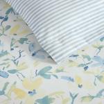 Laura Ashley - Queen Comforter Set, Soft Cotton Blend Bedding with Medium Weight Feel, Reversible Bedding with Matching Pillowscases, Bonus Euro Shams & Throw Pillows, 7 Piece Bed Set (Nora Blue)
