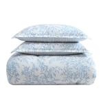 Laura Ashley - Queen Comforter Set, Soft & Reversible Cotton Floral Bedding with a Medium Weight Feel, 3 Piece Bed Set with Matching Pillowcases (Bedford Blue)