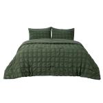 Bedsure Bed in a Bag Queen - 7 Pieces Plaid Seersucker Bedding Comforter Sets, Soft Lightweight Olive Green Boho Bed Set with Comforters Queen Size, Sheets, Pillowcases & Shams