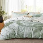 Bedsure Full Comforter Set - Sage Green Bed Set, 3 Pieces Cute Floral Bedding, 1 Soft Reversible Botanical Flowers Comforter and 2 Pillow Shams