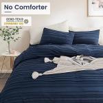 NEXHOME PRO Duvet Cover King Size, Navy 3 Pieces Boho Tufted Duvet Cover Set, Soft and Lightweight Microfiber Comforter Cover Set for All Season (Navy King, 104 x 90)-No Comforter