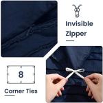 NEXHOME PRO Duvet Cover King Size, Navy 3 Pieces Boho Tufted Duvet Cover Set, Soft and Lightweight Microfiber Comforter Cover Set for All Season (Navy King, 104 x 90)-No Comforter