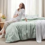 Bedsure Full Comforter Set - Sage Green Bed Set, 3 Pieces Cute Floral Bedding, 1 Soft Reversible Botanical Flowers Comforter and 2 Pillow Shams