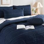 NEXHOME PRO Duvet Cover King Size, Navy 3 Pieces Boho Tufted Duvet Cover Set, Soft and Lightweight Microfiber Comforter Cover Set for All Season (Navy King, 104 x 90)-No Comforter