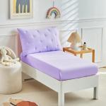 DuShow 4 Piece Toddler Bedding Set,Embroidery Crib Comforter Set for Girls,Includes Toddler Bed Comforter,Fitted Sheet,Flat Sheet and Envelope Pillowcase,Soft Toddler Bed Sheet Set-Purple