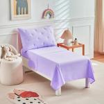 DuShow 4 Piece Toddler Bedding Set,Embroidery Crib Comforter Set for Girls,Includes Toddler Bed Comforter,Fitted Sheet,Flat Sheet and Envelope Pillowcase,Soft Toddler Bed Sheet Set-Purple