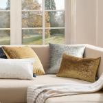 Phantoscope Pack of 2 Sparkling Velvet Decorative Solid Throw Decorative Pillow Cover Soft Gold Glitter Square Cushion Cover Pillowcase for Couch Bed and Chair, Gold, 20 x 20 inches, 50 x 50 cm