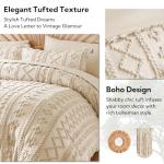 MR&HM Beige Comforter Set Queen, Tufted Boho Bedding Set, Farmhouse Bed in a Bag Set 7 Pieces with 1 Comforter, 2 Pillow Shams, 2 Pillowcases, 1 Flat Sheet, 1 Fitted Sheet for All Seasons