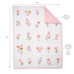Lambs & Ivy Little Garden 3-Piece Embroidered Floral Baby Crib Bedding Set